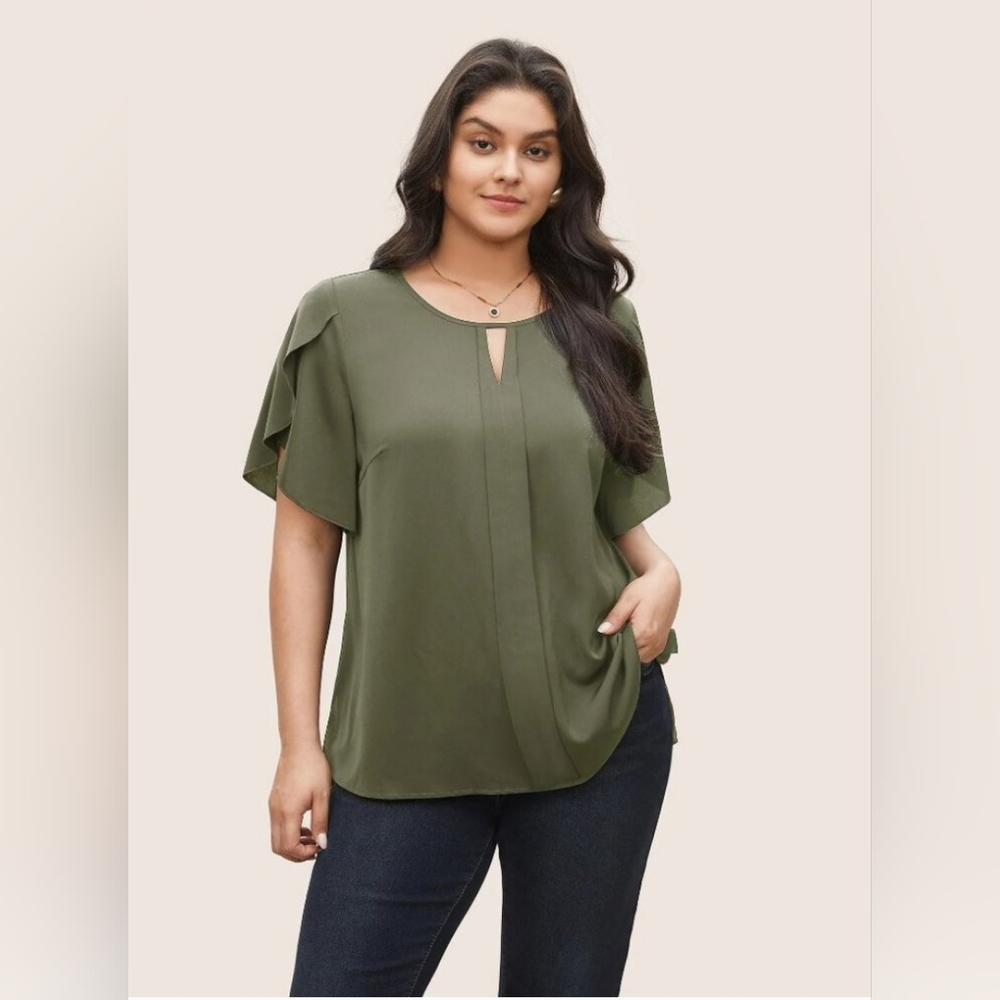 Olive Green BloomChic Women's Blouse